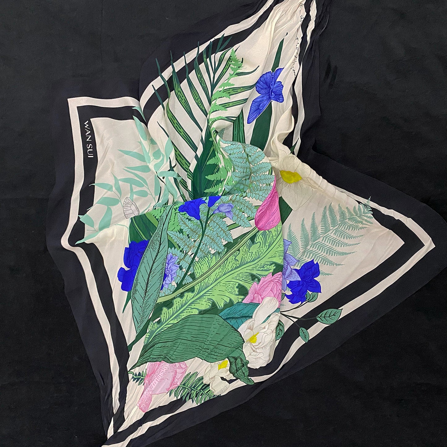 Rainforest square silk scarf