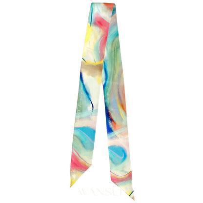 Summer Sunset silk ribbon scarf